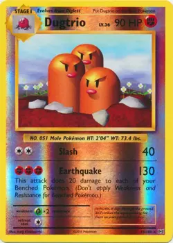 Dugtrio 56/108 Reverse Holo Rare Evolutions Pokemon 2016 Moderately Played - Image 1