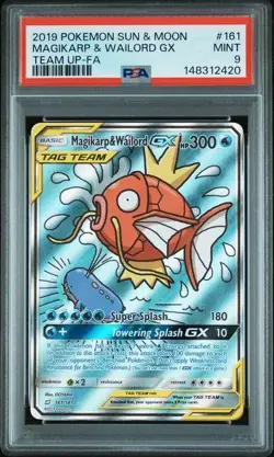 2019 Pokemon Team Up Magikarp & Wailord Gx Tag Team #161 PSA 9 - Image 1
