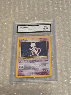 Pokemon Card Mewtwo 2nd Edition Holo GMA EX+ Graded 5.5 - Image 2