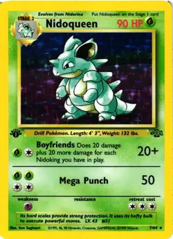 Pokemon TCG Jungle 7/64 Nidoqueen Holo 1st Edition LP - Image 1