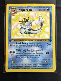 1999 Pokemon Jungle 1st Edition #28/64 Vaporeon NM - Image 1