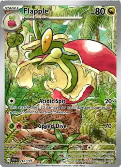 Pokemon TCG Flapple 210/191 Sv08: Surging Sparks Holo illustration Rare NM - Image 1