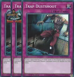 Yugioh! 3x Trap Dustshoot RA05-EN077 Super Rare 1st Ed NM - Image 1