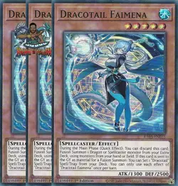 Yugioh! 3x Dracotail Faimena RA05-EN035 Super Rare 1st Ed NM - Image 1
