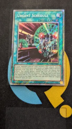 RA05-EN064 Urgent Schedule Platinum Secret Rare 1st Ed YuGiOh - Image 1