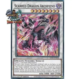 Yugioh! 1x Scarred Dragon Archfiend RA05-EN044 Platinum Secret Rare 1st Ed NM - Image 1