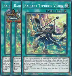 Yugioh! 3x Radiant Typhoon Vision RA05-EN075 Secret Rare 1st Ed NM - Image 1