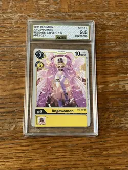 Angewomon BT2-037 Yellow Digimon Card CCG Trading Card Graded AGS 9.5 Mint+ - Image 1