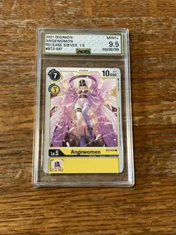 Angewomon BT2-037 Yellow Digimon Card CCG Trading Card Graded AGS 9.5 Mint+ - Image 2