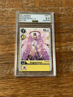 Angewomon BT2-037 Yellow Digimon Card CCG Trading Card Graded AGS 9.5 Mint+ - Image 3
