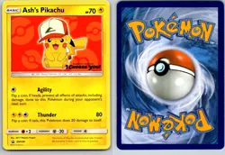 ASH'S PIKACHU - SM109 SMP SUN & MOON PROMO POKEMON CARD TCG LP - Image 1