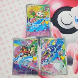 Rowlett 043 + Litten 044 + Popplio 045 - First Partner Pokemon Cards #L389 - Image 1