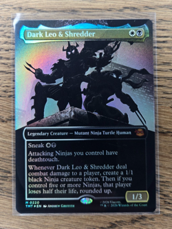 Dark Leo & Shredder Borderless Silhouette FOIL MTG TMNT Magic the Gathering NM - Image 1