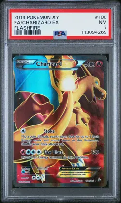 2014 POKEMON FLASHFIRE CHARIZARD EX #100 HOLO PSA 7 NM #113094269 - Image 1