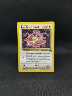 Team Rocket's Meowth WotC Black Star Promo 18 Pokemon TCG - Image 1