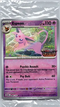 Pokemon TCG Espeon Obsidian Flames - 086/197 Promo Excusive Sealed - Image 1