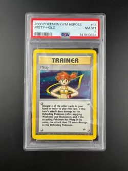 2000 POKEMON GYM HEROES #18 MISTY-HOLO PSA 8 - Image 1