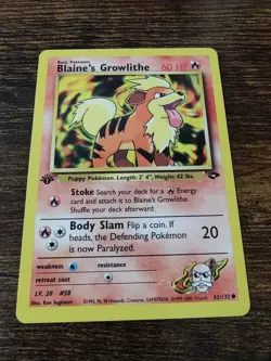Pokemon Gym Challenge 1st Edition Blaine's Growlithe 62/132 - Image 1