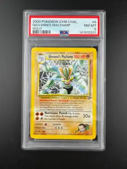 2000 POKEMON GYM CHALLENGE HOLO #6 GIOVANNI'S MACHAMP PSA 8 - Image 1