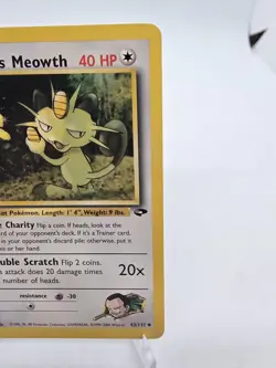 Giovanni's Meowth 43/132 1st Edition Gym Challenge Pokemon TCG 2000 LP - Image 4