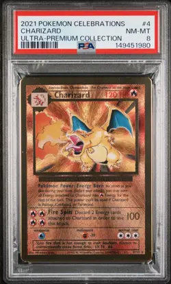 2021 POKEMON CELEBRATIONS ULTRA-PREMIUM COLLECTION #4 CHARIZARD PSA 8 - Image 1