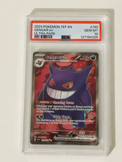 2024 POKEMON TEF EN-TEMPORAL FORCES ULTRA RARE #193 GENGAR EX PSA 10 - Image 1