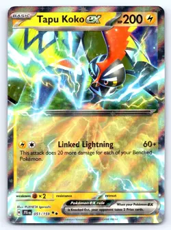 Tapu Koko ex 051/159 Double Rare Journey Together Pokemon Near Mint - Image 1