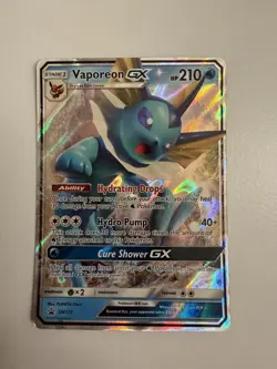 Pokemon TCG Vaporeon GX SM Black Star Promo Card SM172 Holo - NM - Image 1