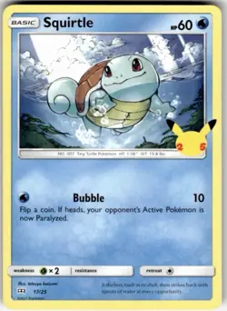 Squirtle McDonalds Pokemon Promo Card 2021 25th Anniversary Non Holo 17/25 -RARE - Image 1