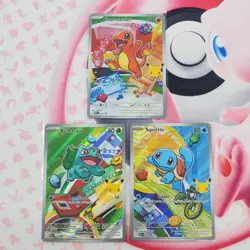 Charmander 038 + Squirtle 039 + Bulbasaur 037 - First Partner Pokemon Cards L391 - Image 1