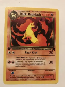 Dark Rapidash Team Rocket 1st Edition 44/82 Pokemon Card - Image 1
