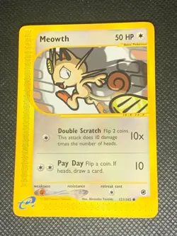Meowth 121/165 Common - Expedition Pokemon Card - LP - Image 1