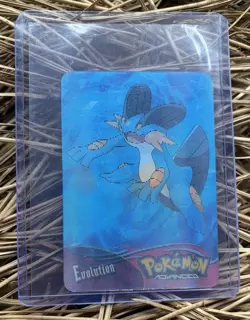 Pokemon Advanced 2004 Panini Lenticular Action Card #3 Mudkip-Marshtomp-Swampert - Image 1