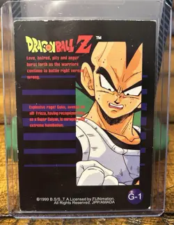 Dragon Ball Z 1999 Artbox JPP/Amada Card - #G-1 Goku - Prism Foil MP - Image 2