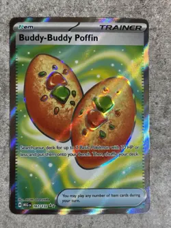 Pokemon Buddy-Buddy Poffin Trainer Item Holo Card 167/132 Me01 Mega Evolution - Image 1