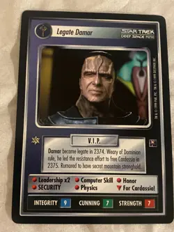 Star Trek CCG 1E 2nd Anthology LEGATE DAMAR Card NEVER PLAYED - Image 1
