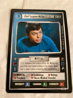 Star Trek CCG 1E Mirror,Mirror CHIEF SURGEON McCOY Rare Card Never Played - Image 1