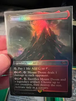 Mount Doom Borderless Universes Beyond LTR Foil Mythic Land 343 MTG NM - Image 1