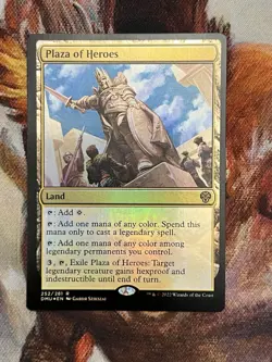 Plaza of Heroes Dominaria United Foil Rare Land 252 2022 Szikszai MTG NM - Image 2