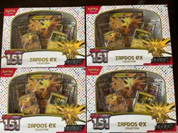 Pokemon TCG Scarlet & Violet 151 Zapdos EX Collection Box Sealed LOT of 4 Boxes - Image 2