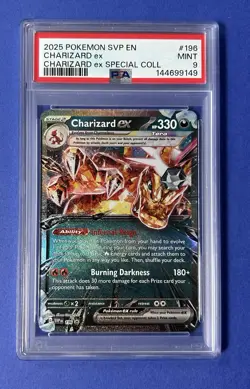 2025 Pokemon SVP EN Charizard ex Charizard ex Special Coll #196 PSA 9 MINT - Image 1