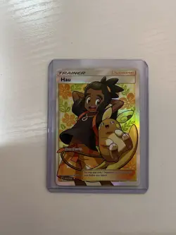 Pokemon Hau Full Art Ultra Rare Trainer Holo SM-Guardians Rising 144/145 - Image 1