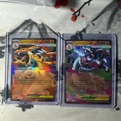 Mega Charizard X Ex 029 & Mega Charizard Y Ex 030 Black Star Promo Pokemon - Image 1