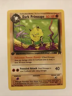 1st Edition Dark Primeape 43/82 - Team Rocket Pokemon - Image 1