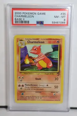 2000 POKEMON BASE SET 2 #35 CHARMELEON PSA 8 - Image 1