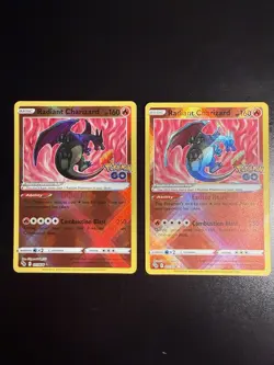 Nintendo Pokemon Radiant Charizard Card Lot Holo Pokemon GO 2 Cards - Image 1