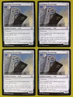 Crashing Drawbridge x4 Throne of Eldraine 4x Playset Magic the Gathering MTG - Image 1