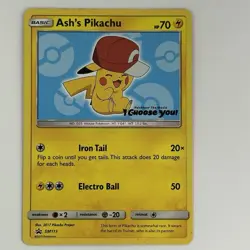 Ash’s Pikachu SM113 Promo 2017 Pokemon Movie Card MP - Image 1
