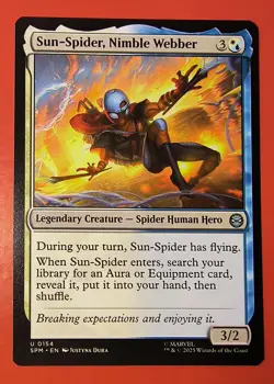 MTG: SPIDER-MAN: SUN SPIDER , NIMBLE WEBBER, 0154, REGULAR, UNCOMMON, NM, SPM - Image 1