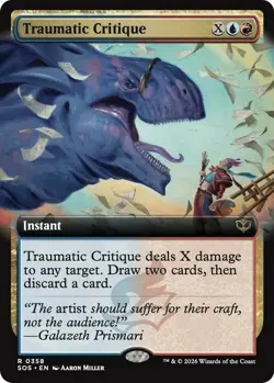 x1 Traumatic Critique - Foil - Extended Art R MTG Secrets of Strixhaven M/NM, En - Image 1